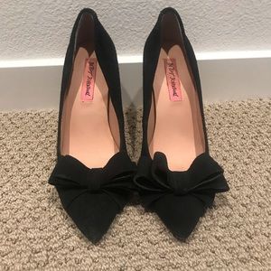 Suede bow top stilettos